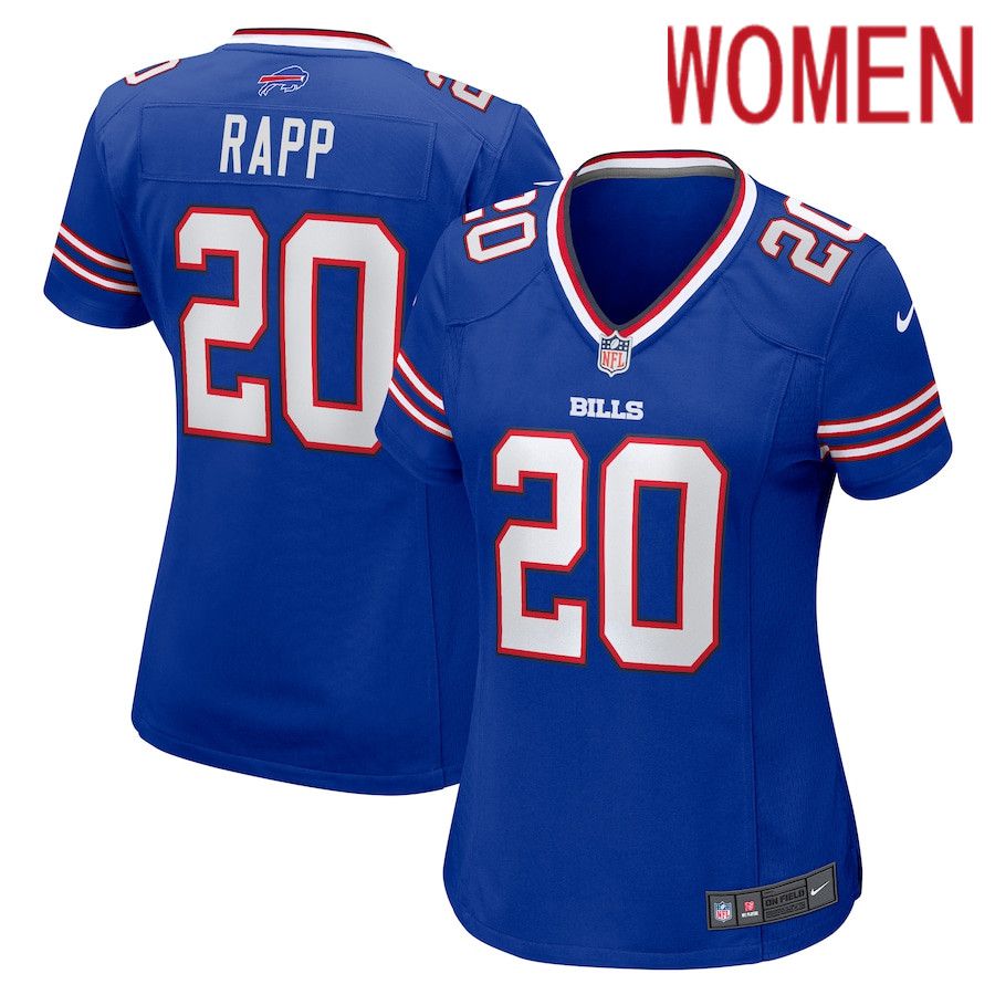 Women Buffalo Bills 20 Taylor Rapp Nike Royal Game NFL Jersey